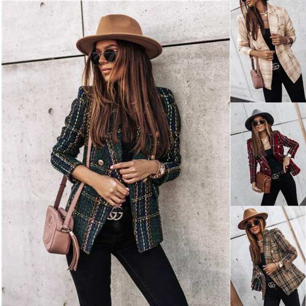 Blazer feminino de manga longa