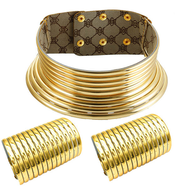 África tribo l colar pulseira suíte exagero colar europeu americano pulseira combinação choker set