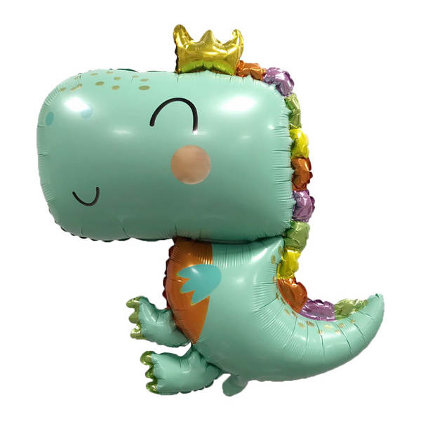 Dinossauro série inteira coroa dinossauro desenho animado verde dinossauro floresta festa de decoração atmosfera de balão de alumínio para atacado