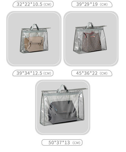 Saco de armazenamento de sacolas de alta capacidade do guarda-roupa suspenso de lixo de armazenamento do saco de armazenamento do PVC visível do saco de poeira
