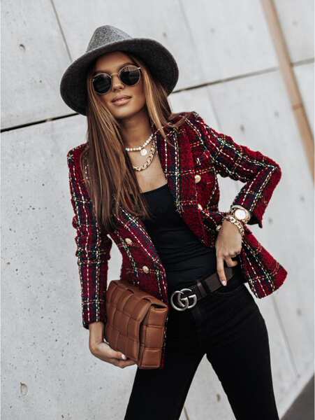 Blazer feminino de manga longa