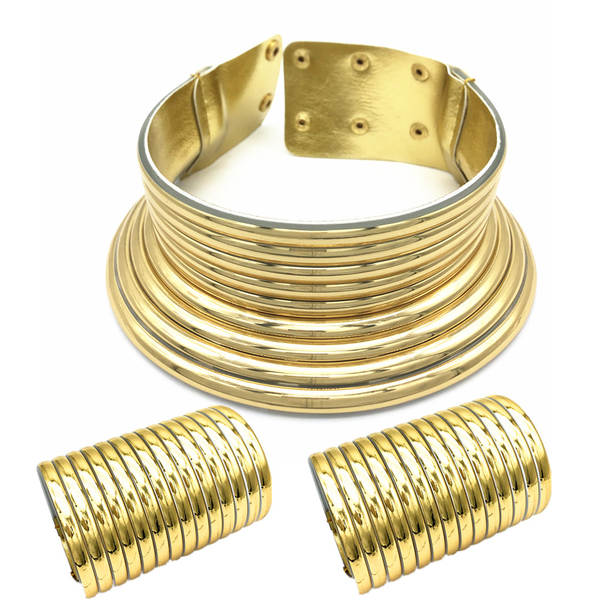 África tribo l colar pulseira suíte exagero colar europeu americano pulseira combinação choker set
