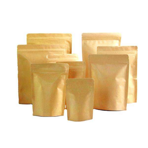 Sacos de papel de couro de classe alimentar auto-embalagem embalagem fechada espessa abertura de janela de chá de abóbora de fruta seca sem alimentos embalagem pequena