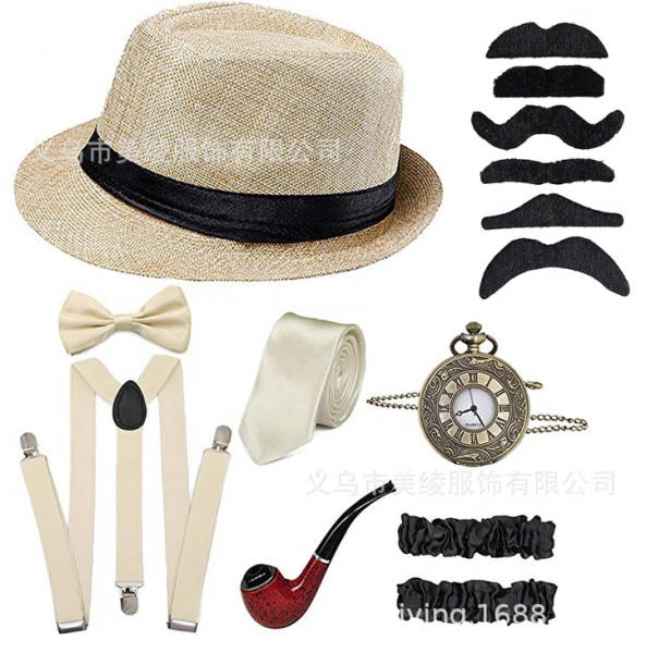 Conjunto de Chapéu e Acessórios para Homem