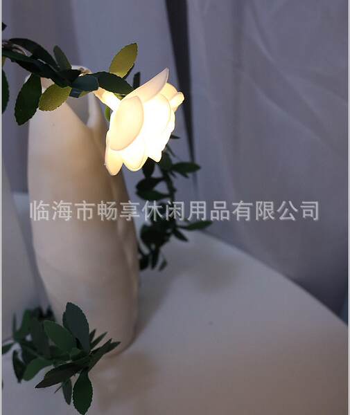 Simulador de lâmpadas LED de folhas verdes com lâmpadas de rosas com lâmpadas DIY de Natal decoradas com lâmpadas LED