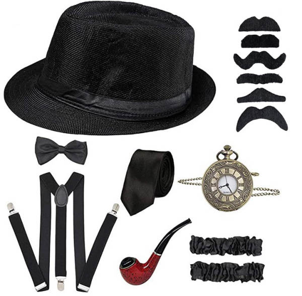 Conjunto de Chapéu e Acessórios para Homem