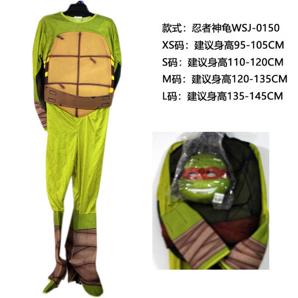 Halloween Crianças Roupa COSPLAY Roupa Tartaruga Ninja Japonês Anime Tartaruga Papel Jogar Traje