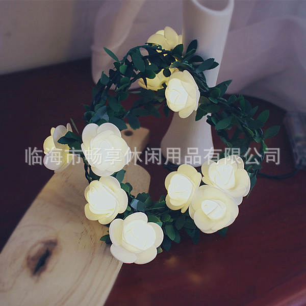 Simulador de lâmpadas LED de folhas verdes com lâmpadas de rosas com lâmpadas DIY de Natal decoradas com lâmpadas LED