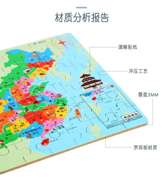 China mapa do mundo quebra-cabeça caixa de ferro geográfica cognição crianças cedo ensinar brinquedos de madeira quebra-cabeça magnética