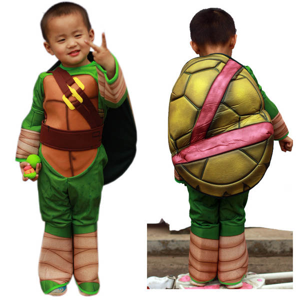 Halloween Crianças Roupa COSPLAY Roupa Tartaruga Ninja Japonês Anime Tartaruga Papel Jogar Traje