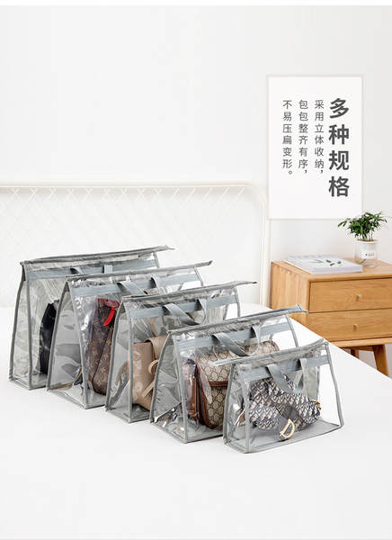 Saco de armazenamento de sacolas de alta capacidade do guarda-roupa suspenso de lixo de armazenamento do saco de armazenamento do PVC visível do saco de poeira