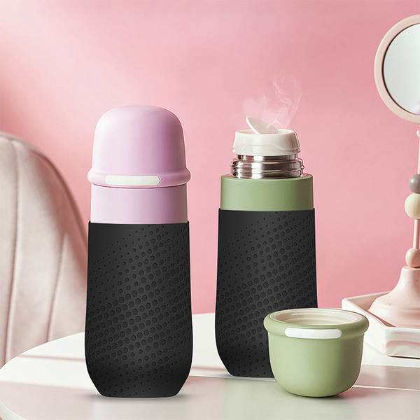 Fabricante fabrica xícara de silicone isolante ecológica criativa xícara de silicone antiderrapante suave xícara de silicone personalizada