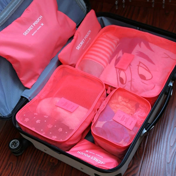 Cadeia de viagem dupla com cadeia de oxigênio de espessura 6 pacotes Sacos de bagagem 6 pacotes Sacos de viagem