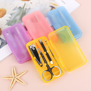 Caixa de couro 7 peças de kit de ferramentas de beleza do fabricante de pacotes de presentes de impressão LOGO faca de unhas de corte de unhas