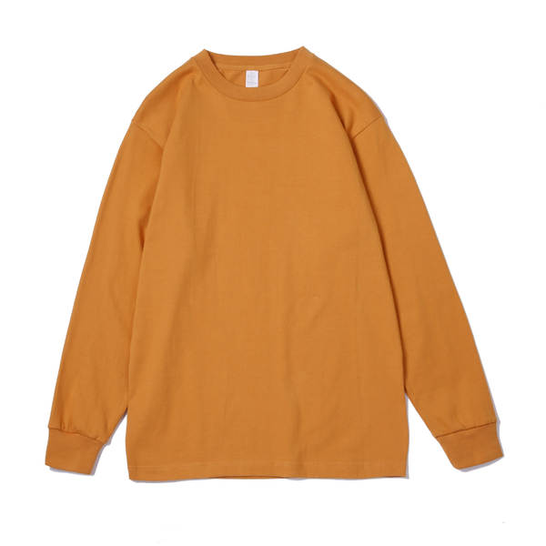 250 gramas peso peso pesado japonês solto algodão puro mangas compridas T-shirt masculino e feminino estilo sem costura colar branco T-shirt