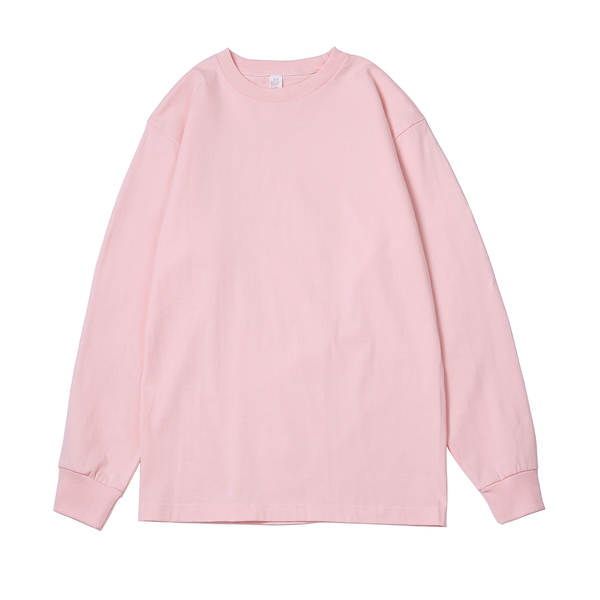 250 gramas peso peso pesado japonês solto algodão puro mangas compridas T-shirt masculino e feminino estilo sem costura colar branco T-shirt