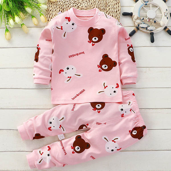 Conjunto de pijama de algodão para crianças