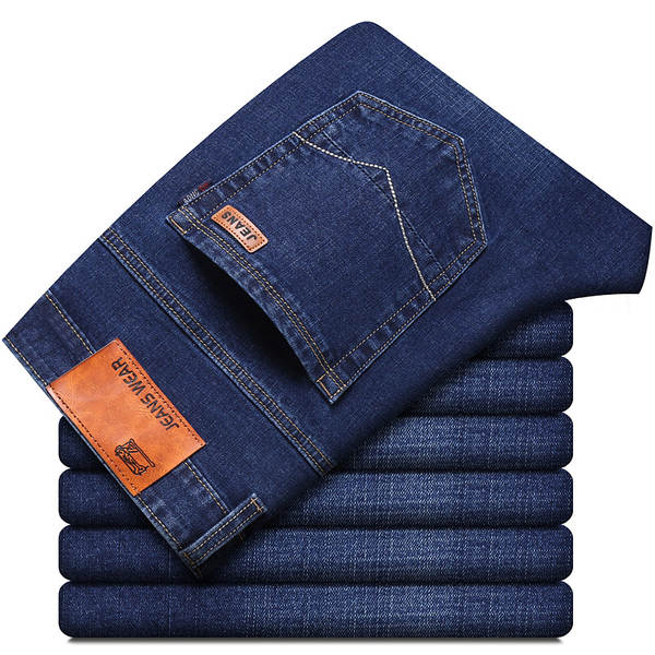 Fabricante de vendas diretas de jeans fina de verão de 2026 para homens de calça reta corpos flexíveis calças de lazer para homens jovens calças