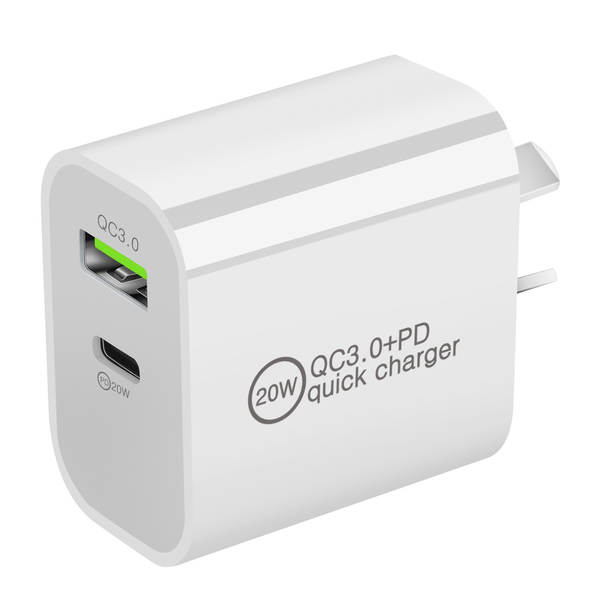Carregador PD 20W Duplo Porte PD+QC3.0 Carregador Amazon SAA A+C Duplo Porte Carregador PD