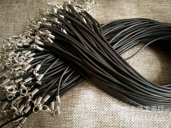 Cordão de Couro Preto para Colar