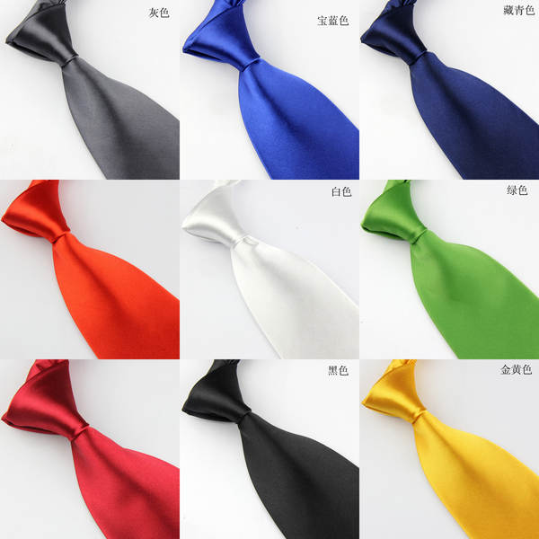 8cm Cravata de grupo Cravata de mão colorida Cravata azul pura masculina Cravata de casamento de negócios monocromática