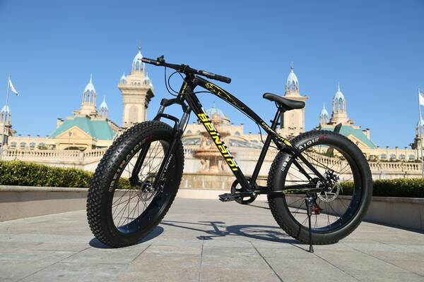 Carro de neve de bronze 4.0 ampliado com pneus grandes para ciclismo de montanha de 26 polegadas com dois discos para frear a estrada de praia