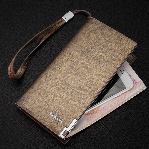 baellerry carteira masculina de longa duração multifuncional saco de mão da cadeia de puxão europeia americanos carteiras masculinas fabricante atacado