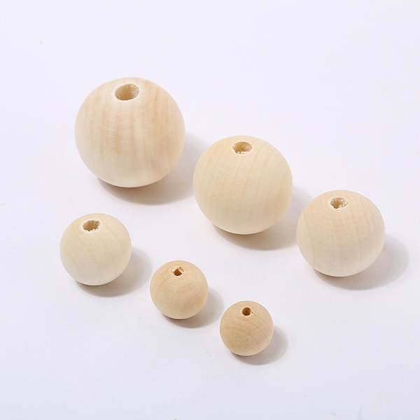 Fabricante atacado de perlas de madeira 4-50MM hominídeo cor de perlas de madeira, material para acessórios de perlas de madeira