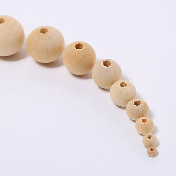 Fabricante atacado de perlas de madeira 4-50MM hominídeo cor de perlas de madeira, material para acessórios de perlas de madeira