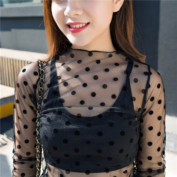 Blusa de malha de renda feminina