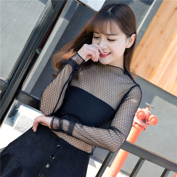 Blusa de malha de renda feminina