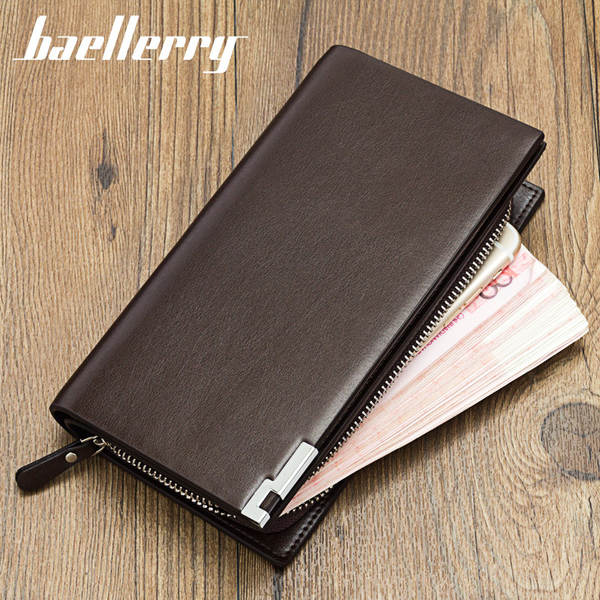 baellerry carteira masculina de longa duração multifuncional saco de mão da cadeia de puxão europeia americanos carteiras masculinas fabricante atacado