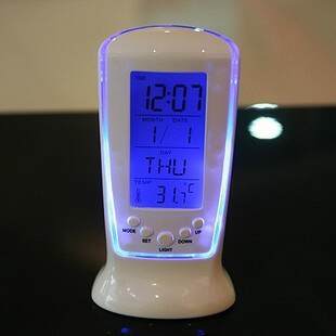 510 mini pequeno despertador LED noite música despertador silencioso preguiçoso relógio eletrônico temperatura do despertador