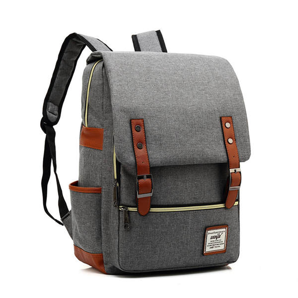 Novo modelo de comércio exterior usb personalidade vintage homens e mulheres veludo exterior grande mochila de viagem mochila de ombros de moda atacado um