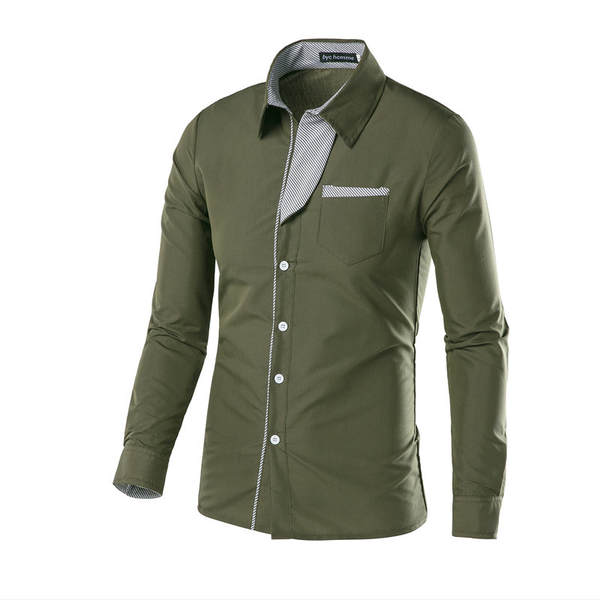 Venda rápida EBAY T-shirts de moda T-shirts de cor masculina T-shirts de mão longa para homens Novas