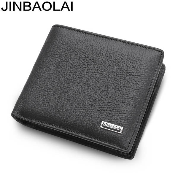 JINBAOLAI fábrica de fornecimento direto comércio exterior venda quente de dinheiro curto homens carteira de couro real carteira de varejo carteira de carteira