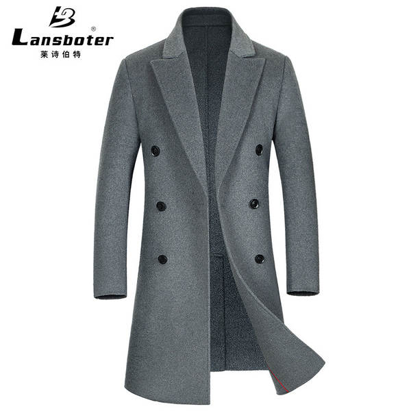 Casaco de lã masculino longo