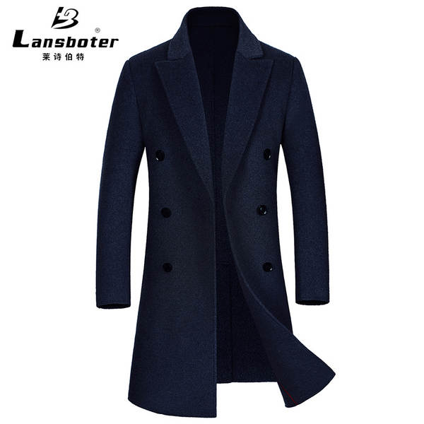 Casaco de lã masculino longo