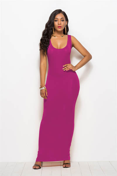Vestido longo feminino justo
