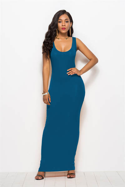 Vestido longo feminino justo