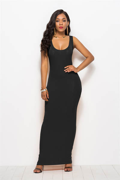 Vestido longo feminino justo