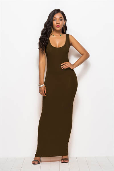 Vestido longo feminino justo