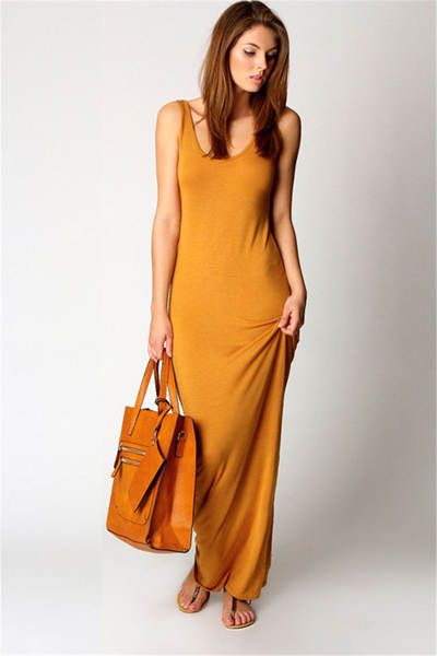 Vestido longo feminino justo