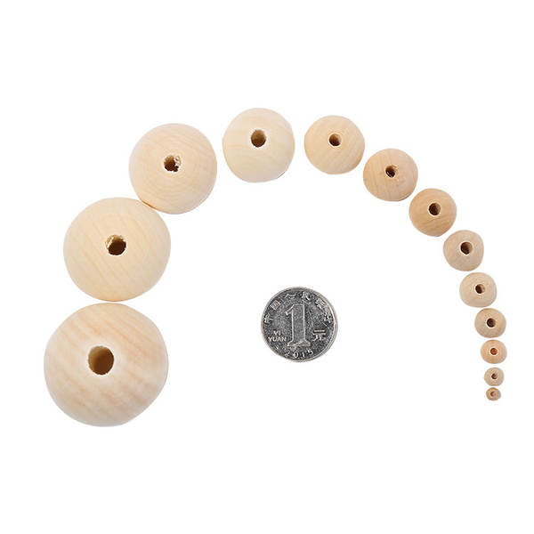 Fabricante atacado de perlas de madeira 4-50MM hominídeo cor de perlas de madeira, material para acessórios de perlas de madeira