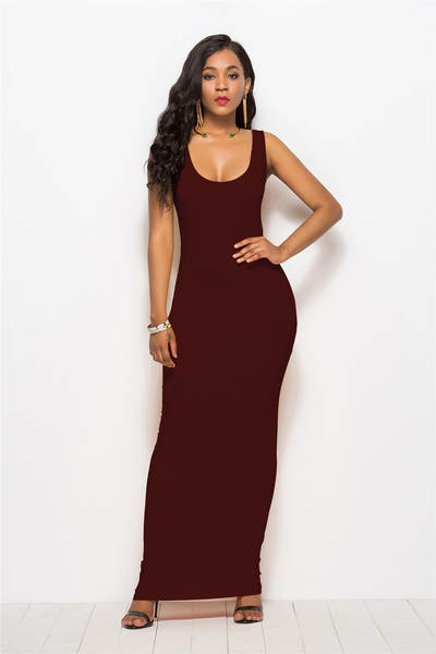 Vestido longo feminino justo