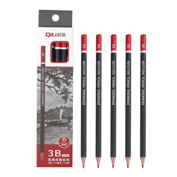 Desenho de lápis de arte 2B lápis 2b uma caixa estudante pintura 2h-14b desenho de madeira de madeira rápida de escrita de lápis kit atacado
