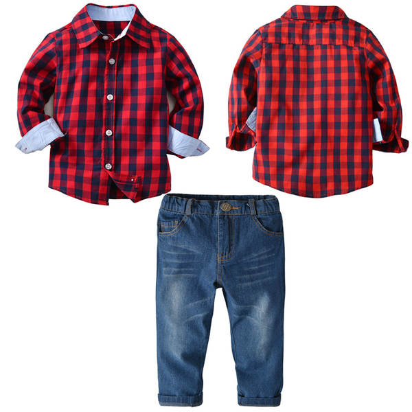 Conjunto infantil masculino de camisa e calça jeans
