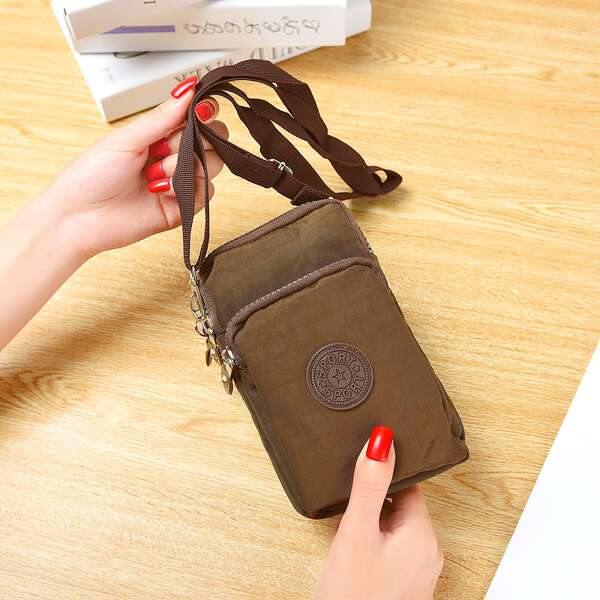 Bolsa de ombro para celular e dinheiro