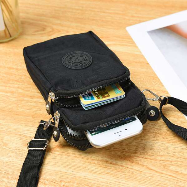 Bolsa de ombro para celular e dinheiro