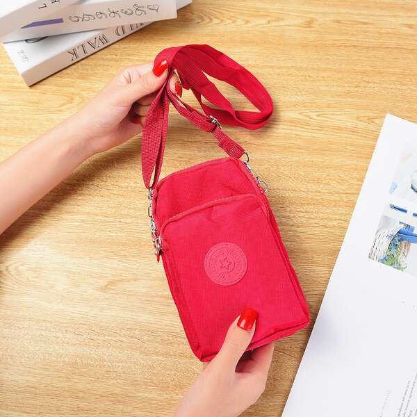 Bolsa de ombro para celular e dinheiro